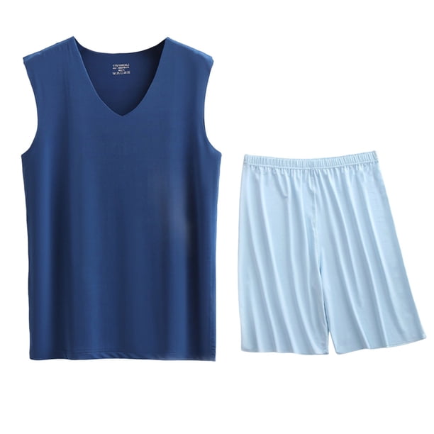 Conjunto Deportivo de los Hombres, Moda Casual de Color Sólido Cuello en V sin Mangas de Elasticidad Superior para el Desgaste Al Aire Libre, Traje Atlético de Humedad