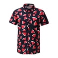 thumbnail image 3 of Camisa hawaiana con gráfico de astronauta y planeta para hombre y mujer, blusa con estampado 3D de sushi, calavera y hongo, camisas hawaianas de manga corta con solapa para niños, 3 of 5