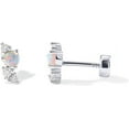 thumbnail image 7 of PAVOI Rhodium Plated Solid 925 Sterling Silver Post Cubic Zirconia Flat Back Earrings for Women | Cartilage Earring | Helix Piercing Jewelry | Small Opal Gemstone Stud Earrings, 7 of 7