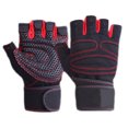 thumbnail image 1 of Wosthever 1 par de guantes de Fitness, medio dedo, levantamiento de pesas, culturismo, deportes, ciclismo, montar, mitones, Protector portátil Ropa Deportiva, Zapatos Rojo S, 1 of 6