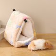thumbnail image 2 of Sunjoy Tech Semi-enclosed Hamster Cage,Soft Thickened Sleeping Bed for Small Animal,Windproof Washable Squirrel Mini Hedgehog Plush Nest Winter, 2 of 7