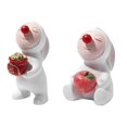 thumbnail image 1 of Abbracc 2x Bunny Figurine Red Nose Rabbit Statue For Home Easter Decor, 1 of 9