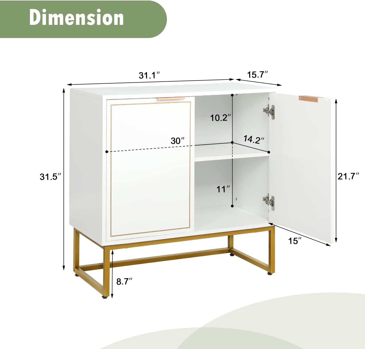 Yoleny 31'' Buffet Cabinet with Storage, Accent Cabinet with 2 Doors ...