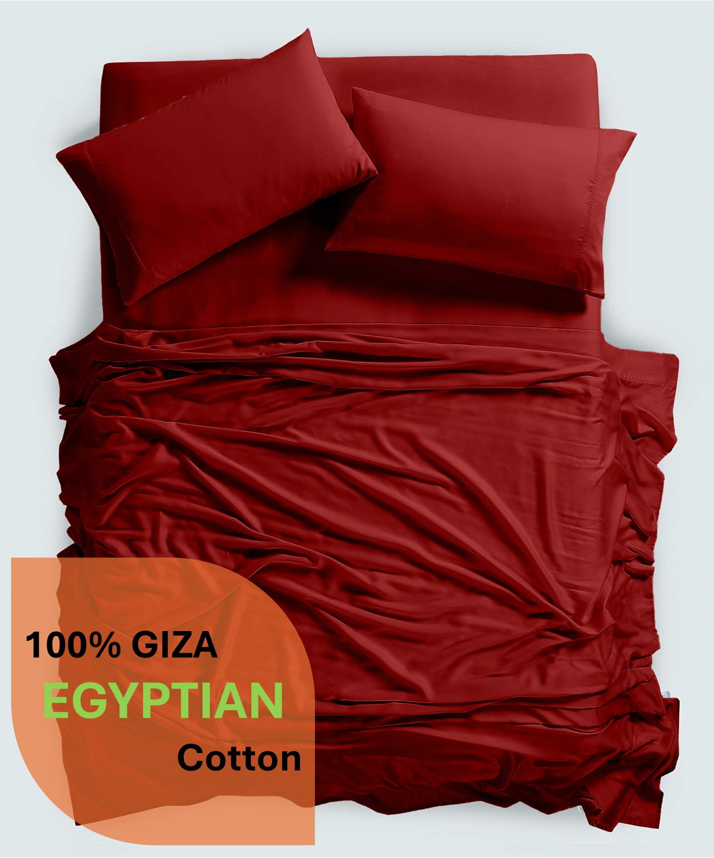 800 TC 4pc Sheet Set 100% Giza Cotton Soft ＆ Smooth Deep Pocket Alaska King (108” x 108”) Gold Stripe Fit Up to 6