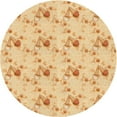 thumbnail image 1 of Ahgly Company Tapis d'Intérieur Rond Lavable en Machine Orange Transitionnel, 4 Pieds Rond, 1 of 7