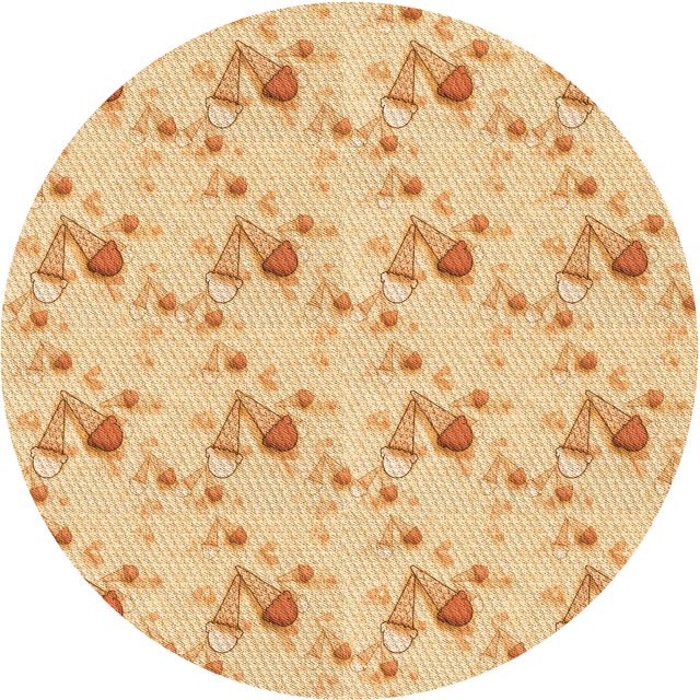 Ahgly Company Tapis d'Intérieur Rond Lavable en Machine Orange Transitionnel, 4 Pieds Rond