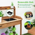 thumbnail image 6 of PetFurnishn  Potting Bench Table, Wooden Work Bench with Removable Sink, Wood Garden Table with Storage Shelves, Drawer, Potting Benches for Outside, Patio Lawn Greenhouse, 6 of 8