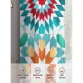 thumbnail image 6 of Boho Sheer Curtains 108 Inches Long 2 Panels Colorful Abstract Light Filtering Semi Sheer Window Curtains Drapes for Bedroom Living Room 52"x108", 6 of 7