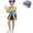 Royal Blue, variant on Girls Swimsuit G'irl's Halloween Costume, Pop Singers Idol Group Fancy Dress up Outfit with Tank Jacket & Shorts, Halloween Cosplay Stage Performance Suit for Carnival & Party Events