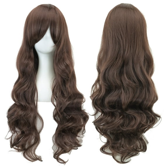 XmhyTop Spiral Curly Long Wig, 32" (80cm) Length, Perfect for Cosplay Costumes, Dark Brown