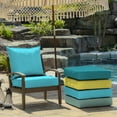 thumbnail image 3 of ARDEN Outdoor Deep Seat Cushion Set (4-Pack), 24 in x 24 in, Weather-Proof, Rain-Proof, Fade Resistant Patio Cushion for Chair, Sofa, and Couch Pool Blue Leala, 3 of 9