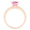 thumbnail image 4 of 1.71 ct Round Cut Simulated Pink Diamond Solitaire with Simulated Diamond Accents 14K Rose Gold Womens Engagement Ring, 4 of 5