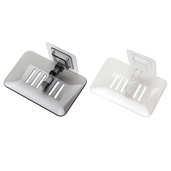 2 jaboneras de pared para baño, escurridor de jabón (negro y blanco)