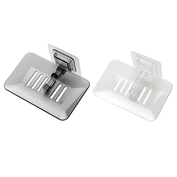 2 jaboneras de pared para baño, escurridor de jabón (negro y blanco)