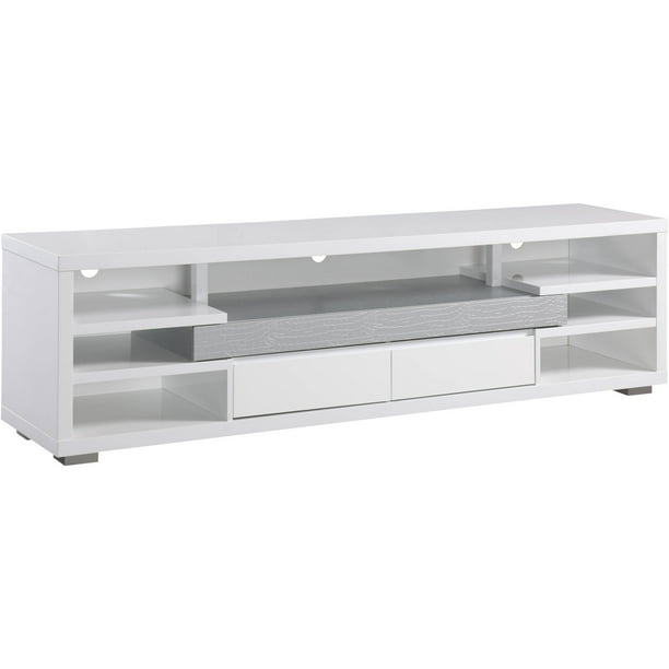 Amazon Com Walker Edison Furniture Company Modern Farmhouse Grooved Wood Stand With Cabinet Doors For Tv S Up To 80 Living Room Storage Shelves Entertainment Center 70 Inch White Oak Kitchen Dining