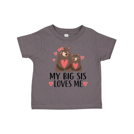 

Inktastic Little Sister My Big Sis Loves Me Gift Toddler Boy or Toddler Girl T-Shirt
