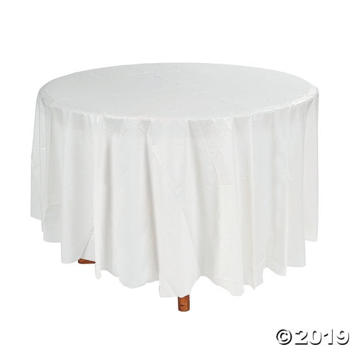 White Round Plastic Tablecloth