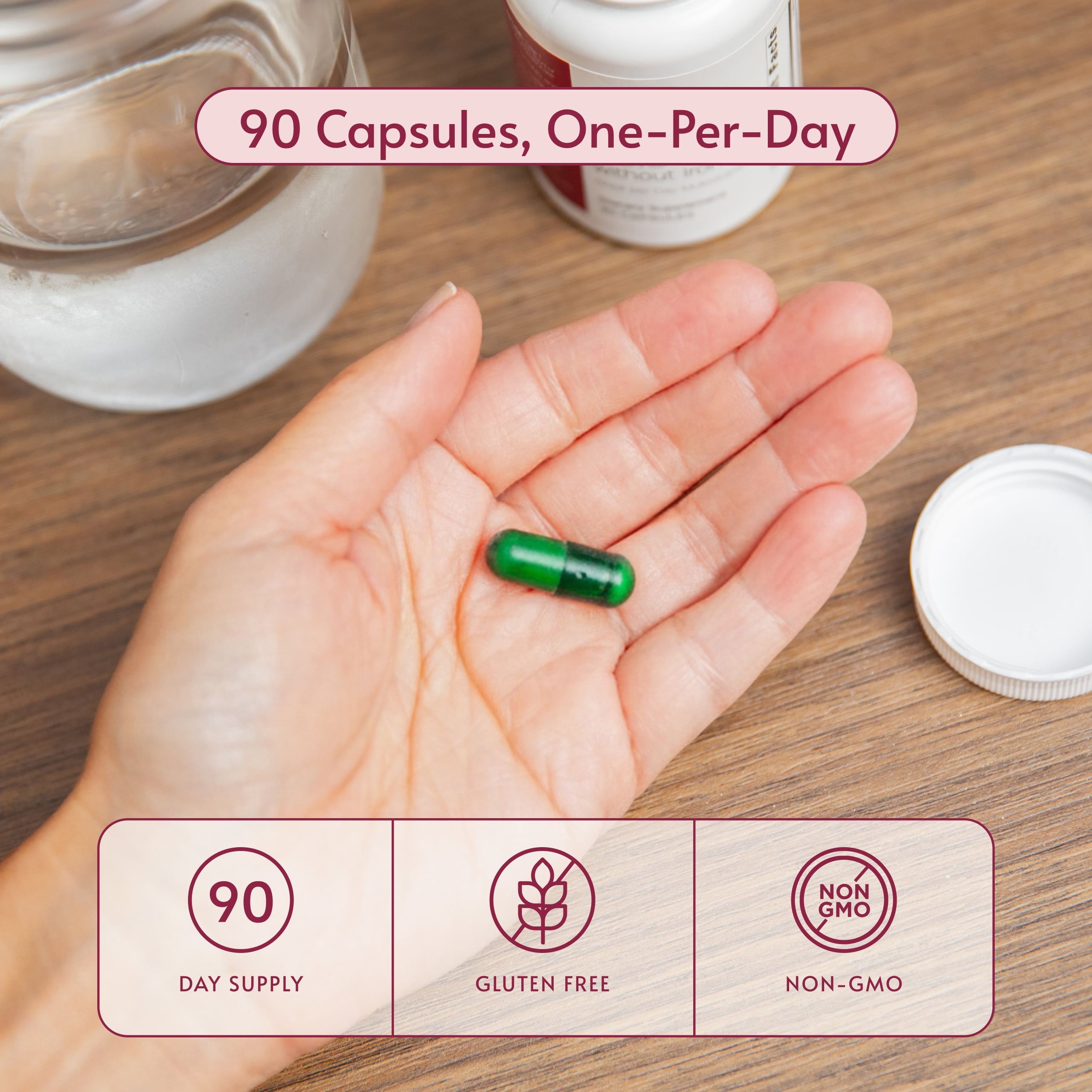 Bariatric Advantage Ultra Solo with Iron - Once-Per-Day Daily Multivitamin - For Bariatric Patients - With Thiamin, Vitamin A & More - Gluten Free - 90 Capsules