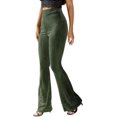 thumbnail image 1 of Pantalones acampanados de terciopelo dorado con cintura alta y color sólido sexys para mujeres europeas y americanas, 1 of 6