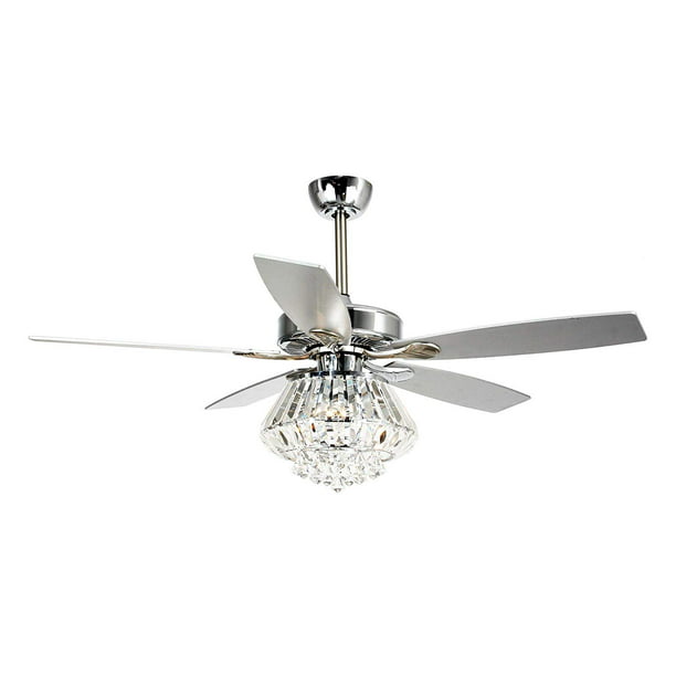 Ceiling Fan With Remote Control 52 Inch, Modern Crystal Ceiling Fan With Remote Control Satin Nickel