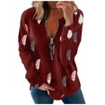 thumbnail image 1 of Gibobby Blusa Termica Chaqueta regular de club estampada para mujer（Vino， M), 1 of 5