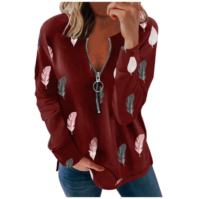 Gibobby Blusa Termica Chaqueta regular de club estampada para mujer(Vino, M)