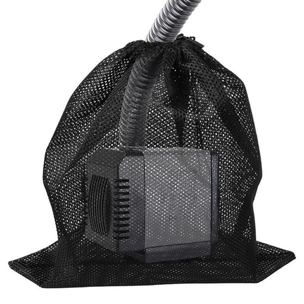 Bolsa de filtro de bomba de agua Bolsa de barrera de malla | Cordón de poliéster de 45x45 cm | Protege las bombas de estanque de los escombros, fácil de limpiar y reemplazar | Cubierta de bomba
