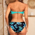 thumbnail image 4 of Women's Versatile Printed Beach Vacation Split Bikini Swimsuit Turquoise XL, 4 of 4