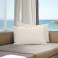thumbnail image 3 of Cream Lumbar Pillow Covers 20x12 Inch Set of 2, Farmhouse Solid Beige Color Modern Art Waterproof Outdoor Pillow Covers, Decorative Cushion Pillowcases for Couch, Sofa, Bed, Garden, Patio, 3 of 9