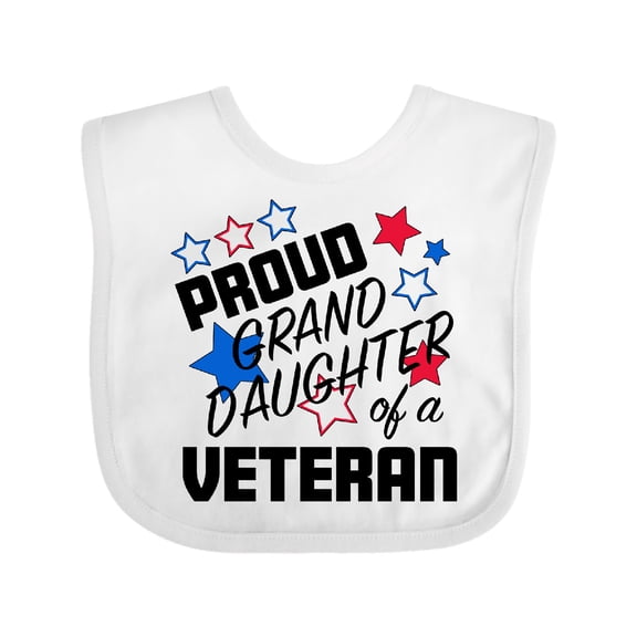 Inktastic Proud Granddaughter of a Veteran Veterans Day Girls Baby Bib