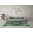 thumbnail image 3 of Ahgly Company Indoor Round Persian Light Blue Traditional Area Rugs, 4' Round, 3 of 4