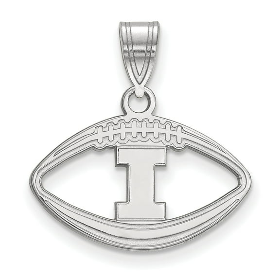 Women's Illinois Fighting Illini Sterling Silver Logo Football Pendant