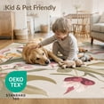 thumbnail image 3 of ODIKA 6'x9' Soft Floral Hues Enchanted Blossom Washable Area Rug Timeless Garden Design with Lush Botanical Motifs for Dining Room, Under Table, Office Décor, Non-Slip Chair-Friendly, 3 of 6