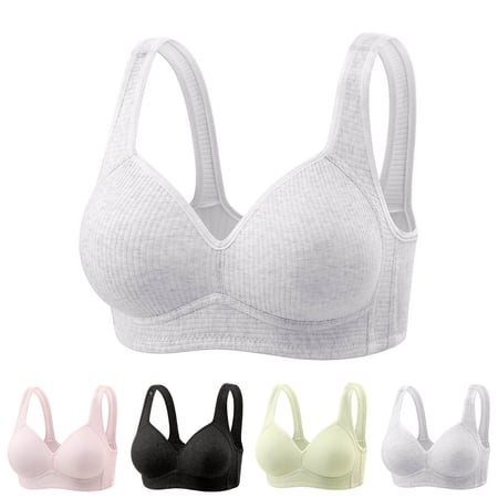 SROBPTY Plus Size Bra for Women Womens Push Up Bra Women s Thin Wireless Soft Support Seamless Comfortable Daily Bras Black M