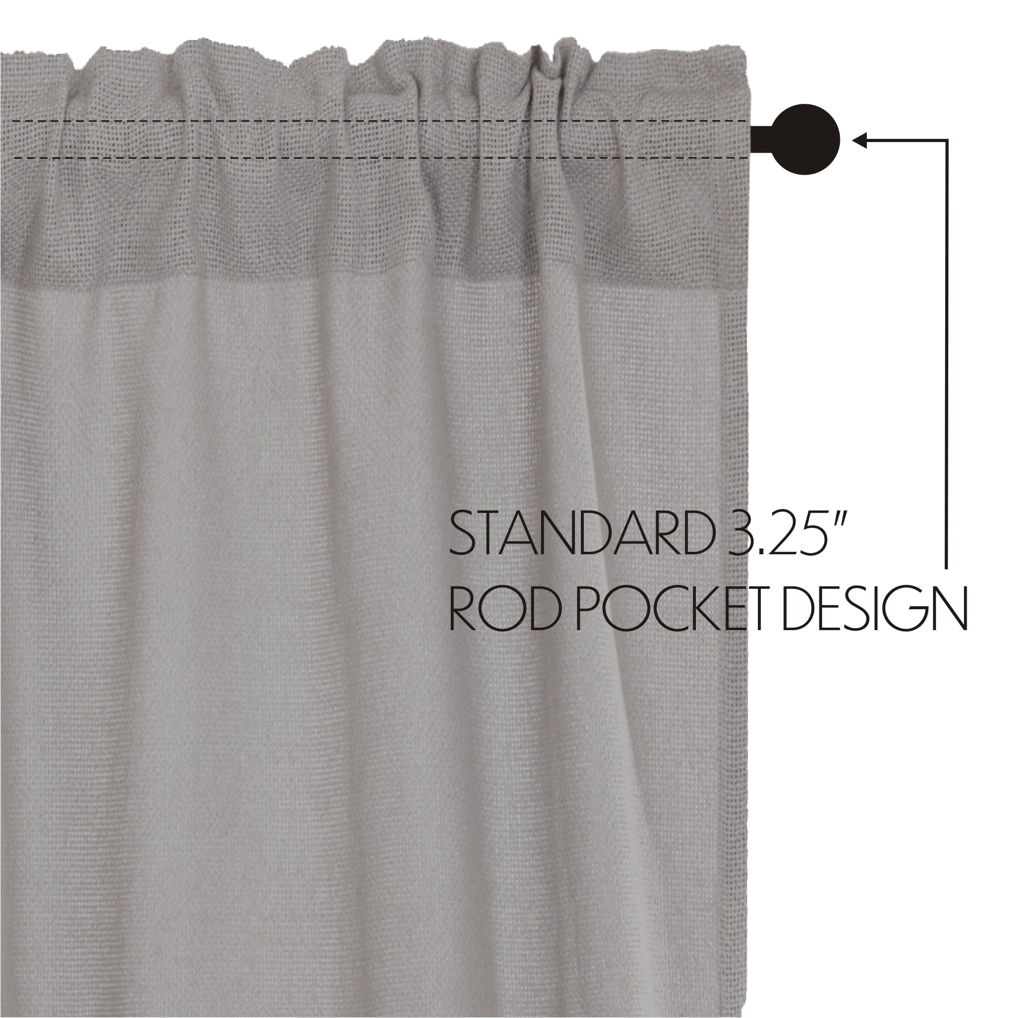 VHC Brands Burlap Dove Grey Farmhouse Curtains Valance 16x72
