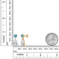 thumbnail image 3 of Gem Stone King 18K Yellow Gold Plated Silver White Moissanite and Swiss Blue Topaz Earrings for Women | 8.14 Cttw | Gemstone Birthstone | Pear Shape 12X8MM, 3 of 4