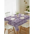 thumbnail image 2 of Purple Boho Rectangle Tablecloth, Vintage Ethnic Tribe Abstract Art Waterproof & StainResistant Tablecloth, Washable Oil-proof Table Cover for Dining/Party/Wedding/Camping/Buffet 52x70 In, 2 of 9