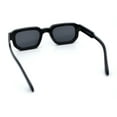 thumbnail image 7 of Retro Mod Narrow Rectangle Horn Rim Beveled Thick Plastic Sunglasses All Black, 7 of 7