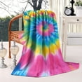 thumbnail image 2 of Rainbow Tie Dye Mandala Pattern Blanket,Comfortable Soft Flannel Throw Blanket,All Season,Warm Lightweight Blankets for Sofa Bed Couch Living Room Chair,40"x50", 2 of 4