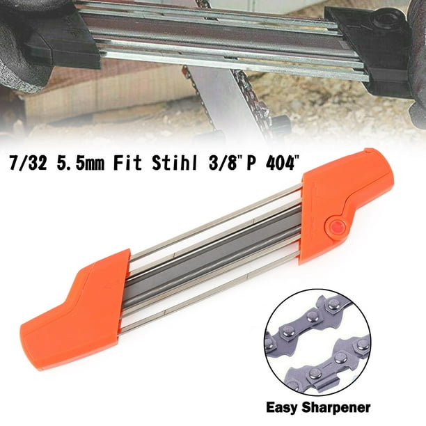 2 IN 1 Easy Chainsaw File Chain Sharpener Kits 7/32 5.5mm Fit Stihl 3/8
