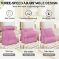 thumbnail image 6 of SHANNA Wedge Headboard Pillow with Adjustable Neck Support,  Triangular Bedrest Lumbar Neck Back Support Pillows for Reading, Gaming, and TV Watching, Pink, 6 of 9