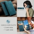 thumbnail image 4 of KOMI Premium Leather Wallet Case for Pixel 9/9 Pro - All-in-One Magnetic Flip Cover with Card Holder & Kickstand, TPU Shock-Absorbent Protection, RFID-Blocking (Blue, Pixel 9/9 Pro), 4 of 7