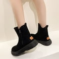 thumbnail image 6 of Fesfesfes Womens Winter Ankle Boots Ladies Warm Flats Lined Booties Thickening Shoes Zip Flat Sneakers Outdoor Booties 6.5(38), 6 of 7