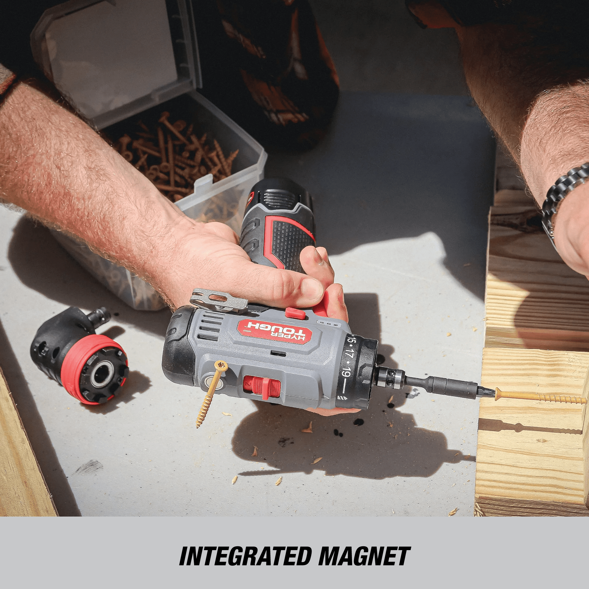 Hyper Tough 12V Max Lithium-Ion 3-in-1 Multi-Head Power Drill Set with 1.5Ah Battery and Charger