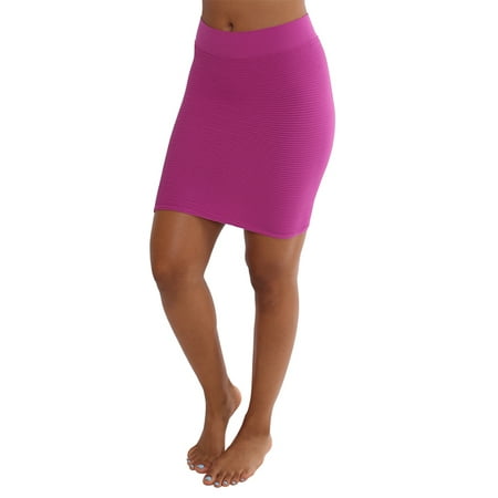 Womens Basic Seamless Textured Body Contour Skirt
