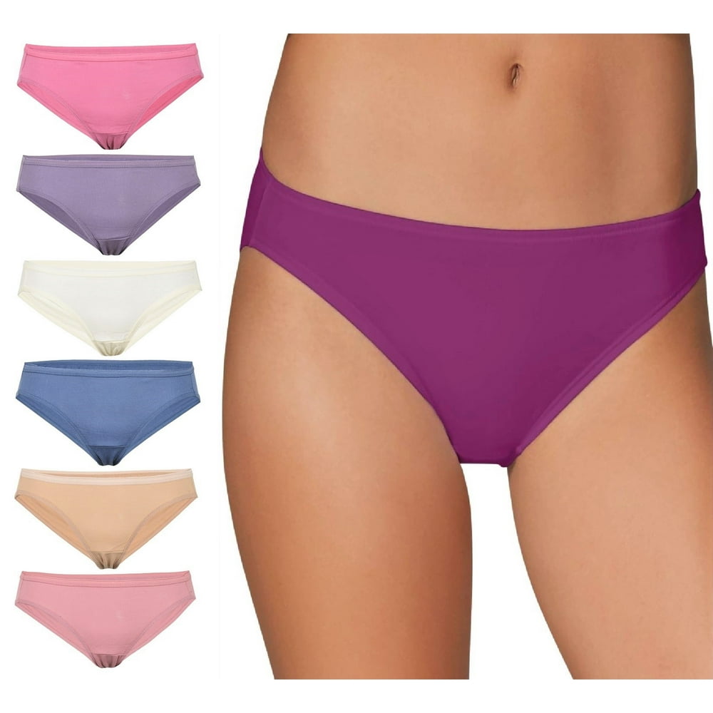 Hanes 6 Pack of Hanes Women's Cotton Bikini, Assorted Colors