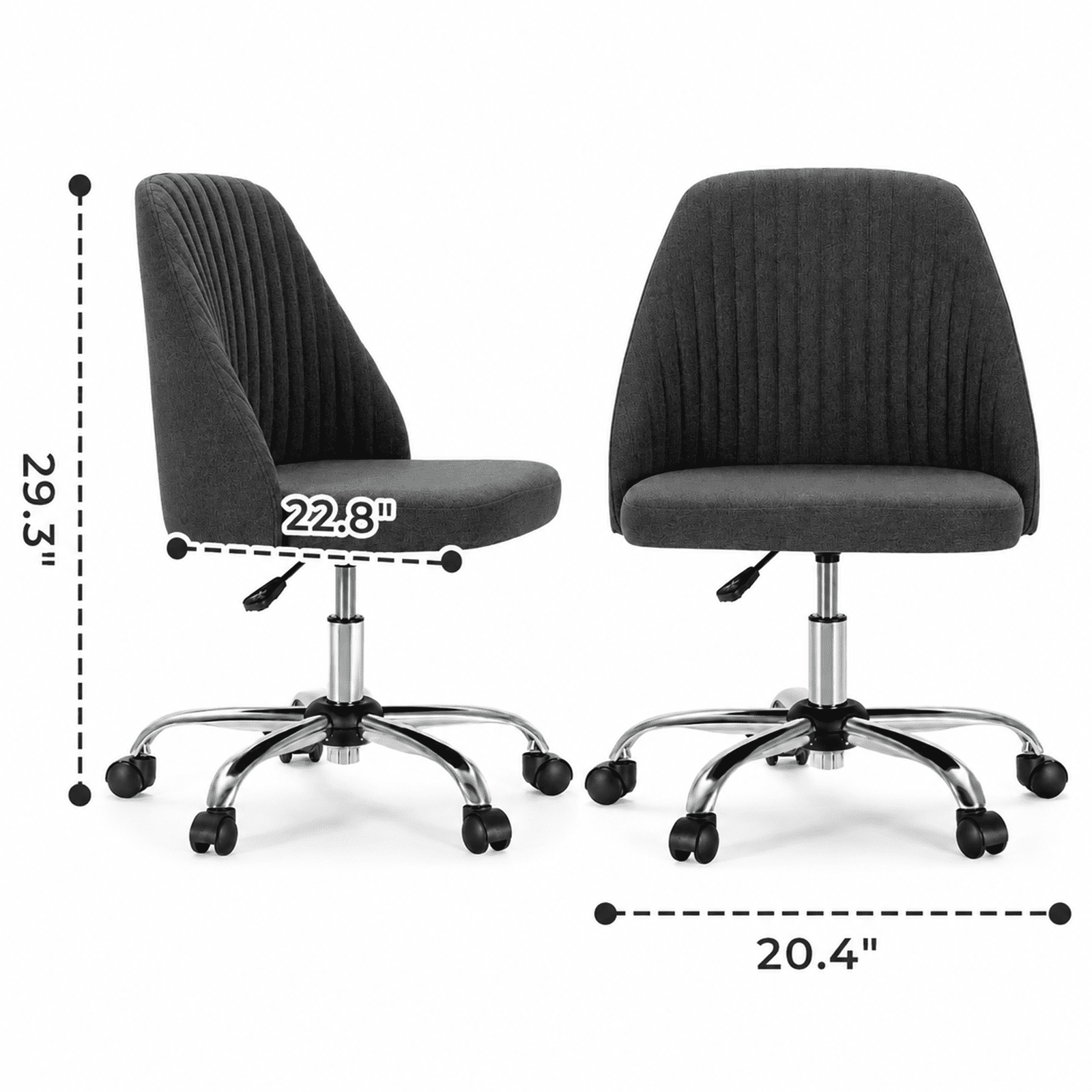 Alvantor Comfy Office Chair, Adjustable Swivel Desk Chair with Wheels, Wide Seating, Modern Fabric Vanity Chair
