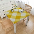 thumbnail image 2 of nygtbtfer Tablecloths Rectangle Dining Table Cloth Sweet Honney Daisy Flower Yellow Plaid Oil Proof Spill-Proof Table Cover Floral ,Washable Tablecloth for Indoor Outdoor, 2 of 7