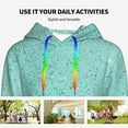 thumbnail image 4 of Haiem Teal Turquoise Glitter for Men's Fashion Hoodies & Sweatshirts with Kangaroo Pocket,Hooded Sweatshirt with Eye-catching Drawstrings-Medium, 4 of 7