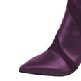 thumbnail image 3 of FSJ Women Classic Pointed Closed Toe Ankle Boots Chunky Block Heel Side Zipper Short Booties Stylish Dressy Shoes Size 12 Purple, 3 of 4